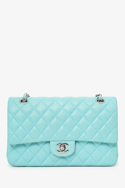 Pre-Loved Chanel™ 2019 Turquoise Leather Quilted Double Flap (As Is)