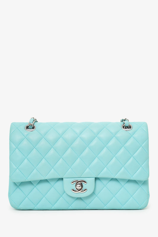 Pre-Loved Chanel™ 2019 Turquoise Leather Quilted Double Flap (As Is)