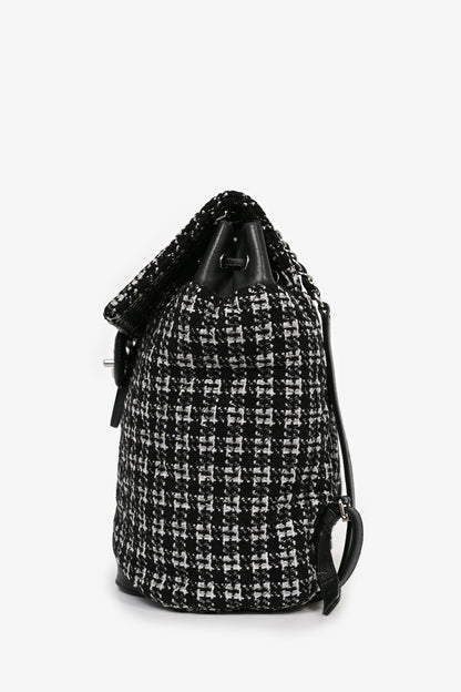Pre-Loved Chanel™ 2016 Black/Silver Tweed 'Urban Spirit' Backpack