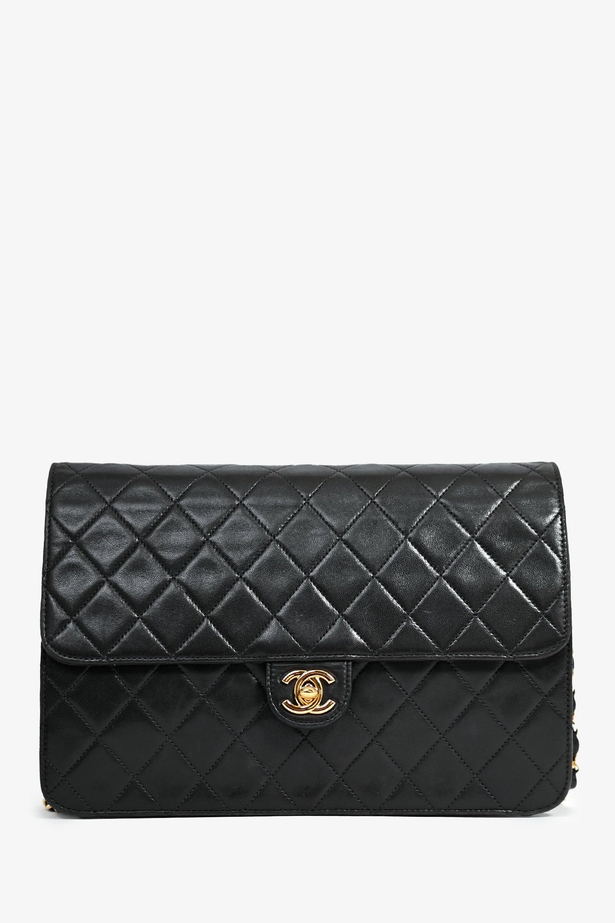 Pre-Loved Chanel™ 1994 Black Lambskin Single Chain Flap Bag