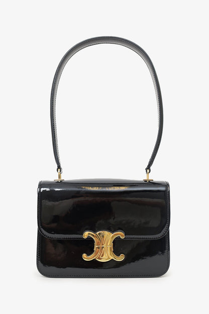 Celine Black Patent Calfskin Teen Garance Top Handle Bag