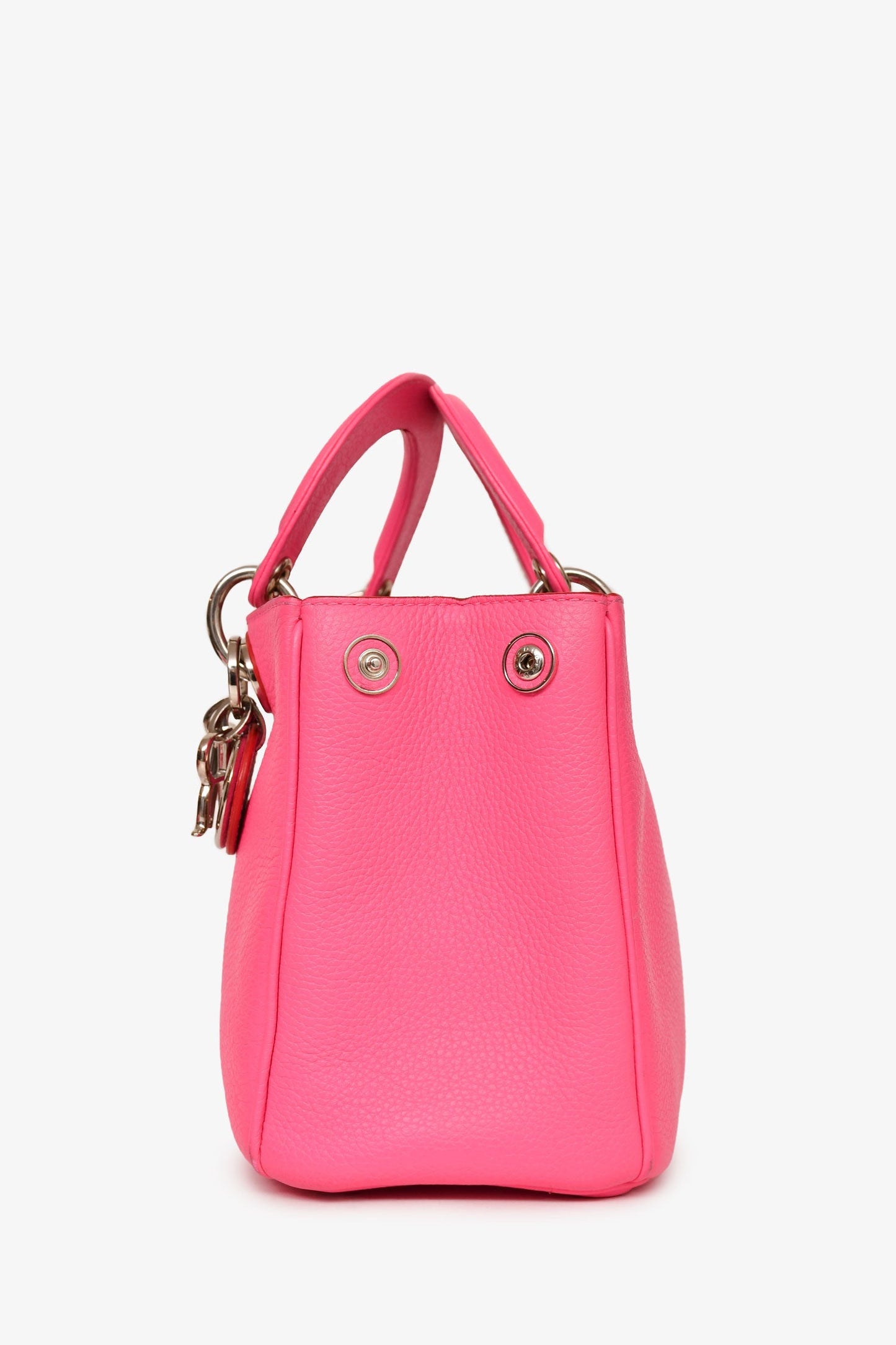 Christian Dior 2014 Pink/Red Leather Mini Diorissimo Top Handle with Strap