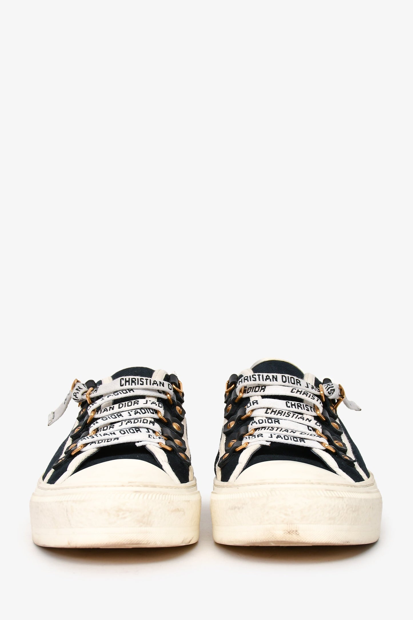Chrsitian Dior Navy/White Canvas Walk'n'Dior Sneakers Size 37