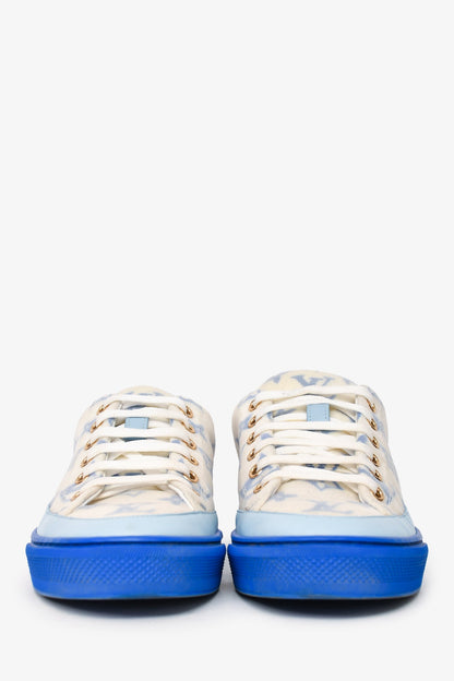 Louis Vuitton White/Blue Monogram Stellar Sneakers Size 37.5 (As Is)