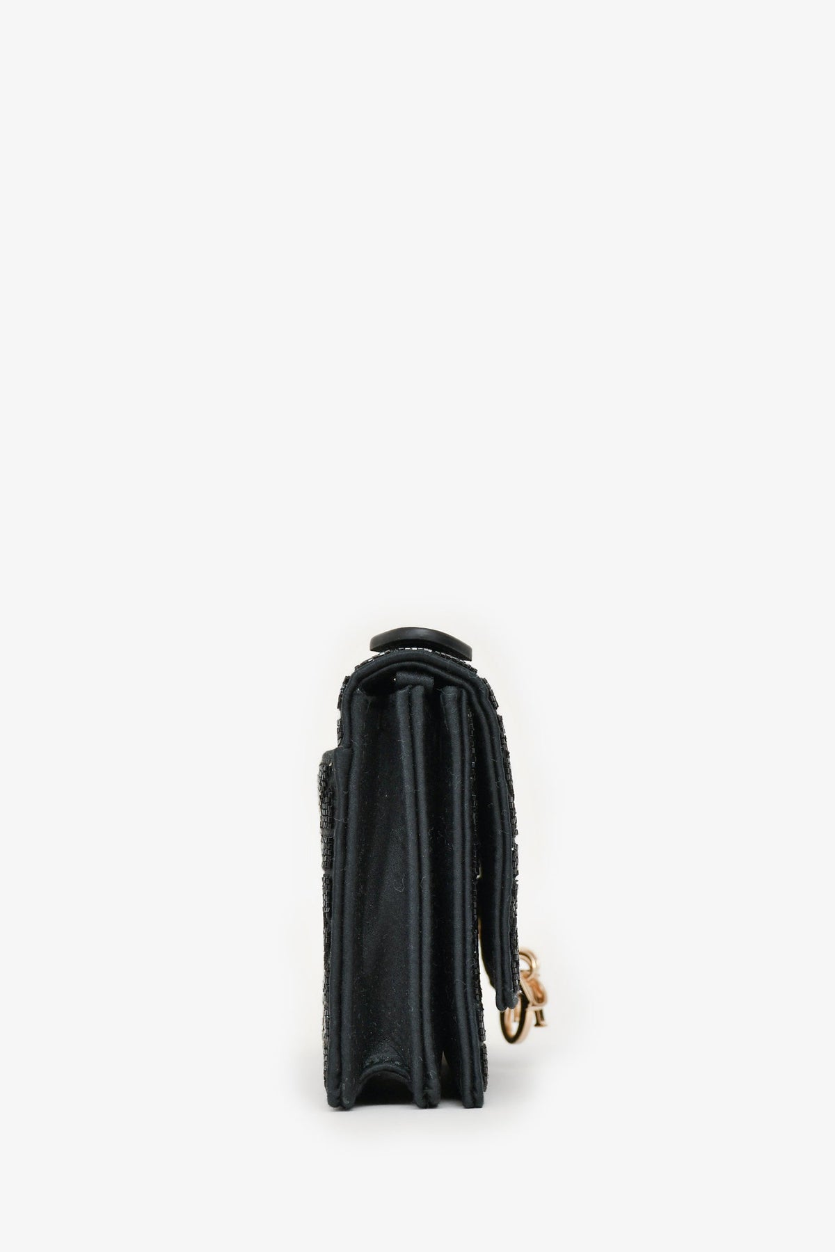 Christian Dior 2023 Black Bead Embellished My Dior Mini Bag with Chain