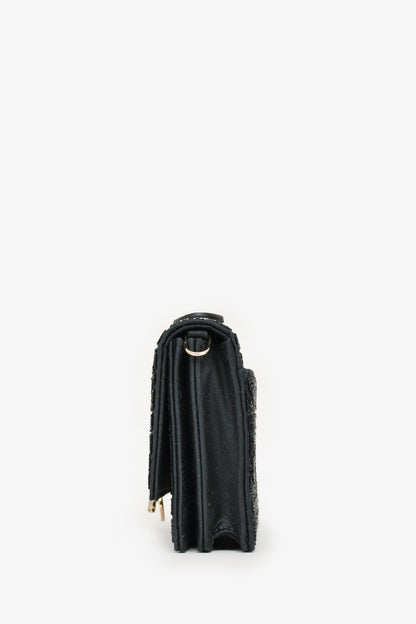 Christian Dior 2023 Black Bead Embellished My Dior Mini Bag with Chain