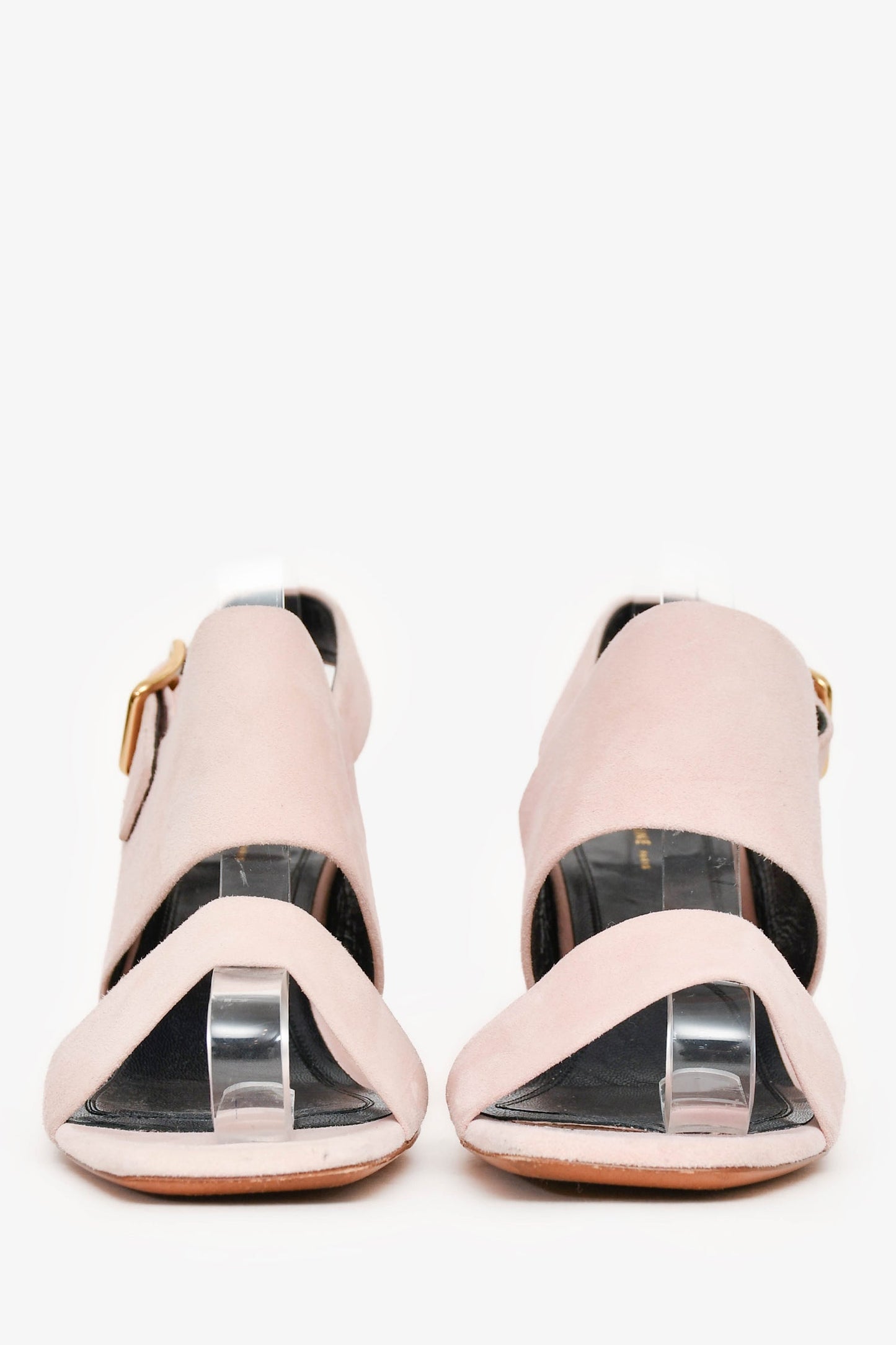 Celine Pink Suede Heeled Sandals Size 37.5