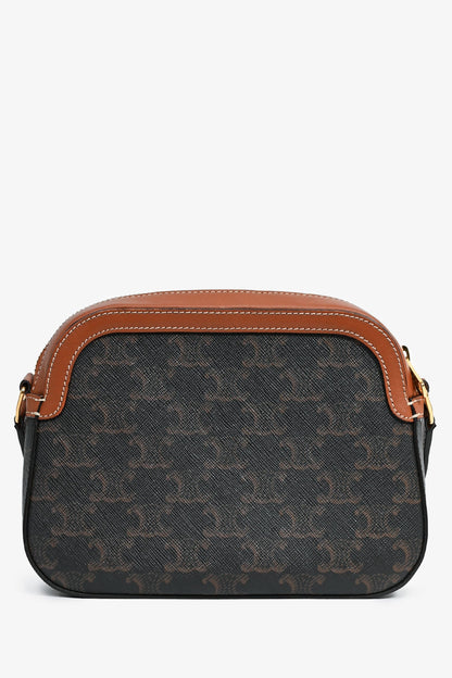 Celine 2019 Black/Brown Canvas/Leather Small Crossbody Bag