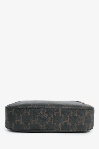 Celine 2019 Black/Brown Canvas/Leather Small Crossbody Bag