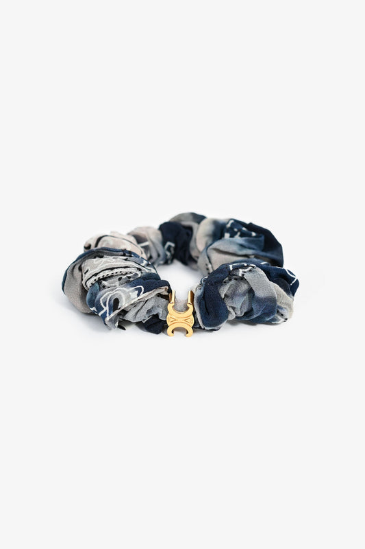 Celine Blue/Grey Triomphe Scrunchie