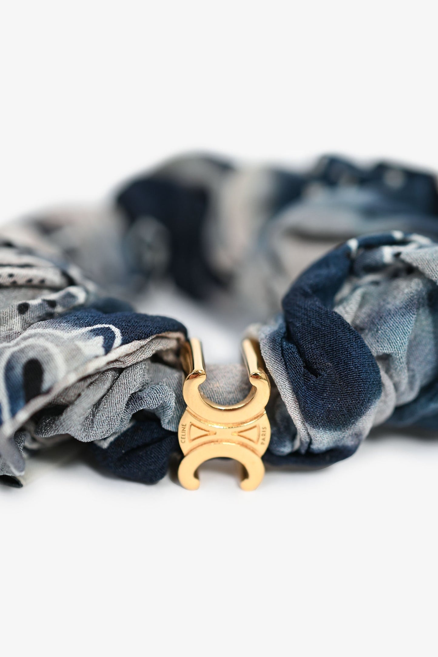 Celine Blue/Grey Triomphe Scrunchie