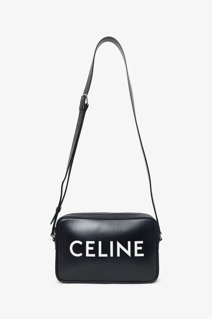 Celine Black Logo Messenger Bag