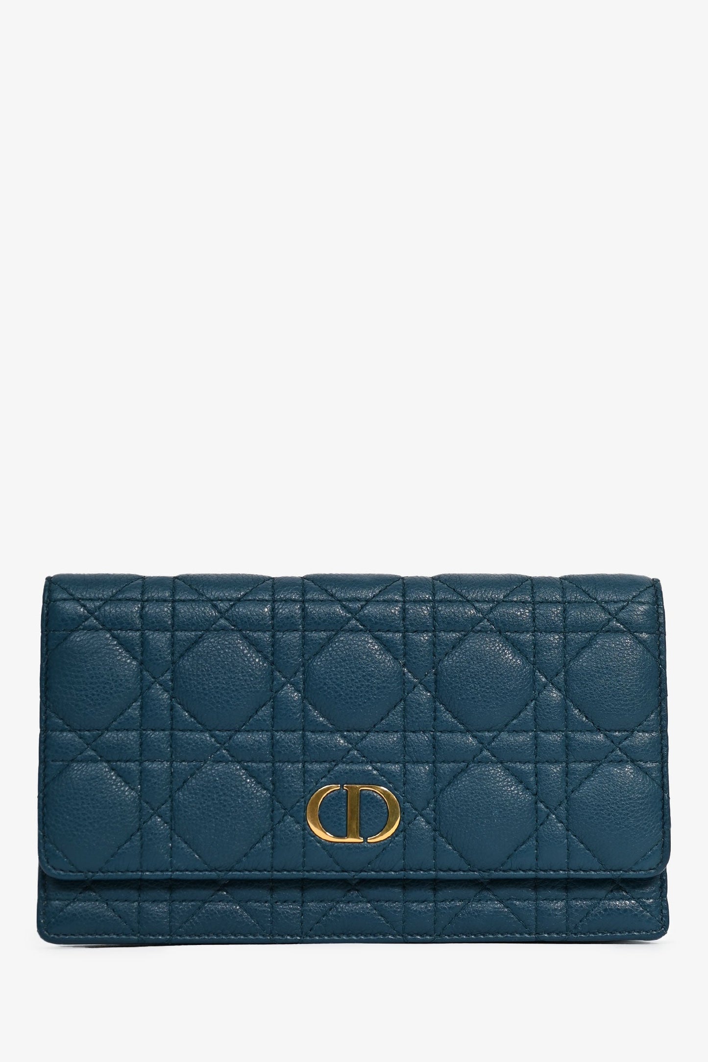 Christian Dior Teal Cannage Leather Caro Waist Bag