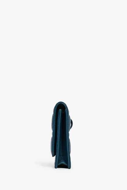 Christian Dior Teal Cannage Leather Caro Waist Bag