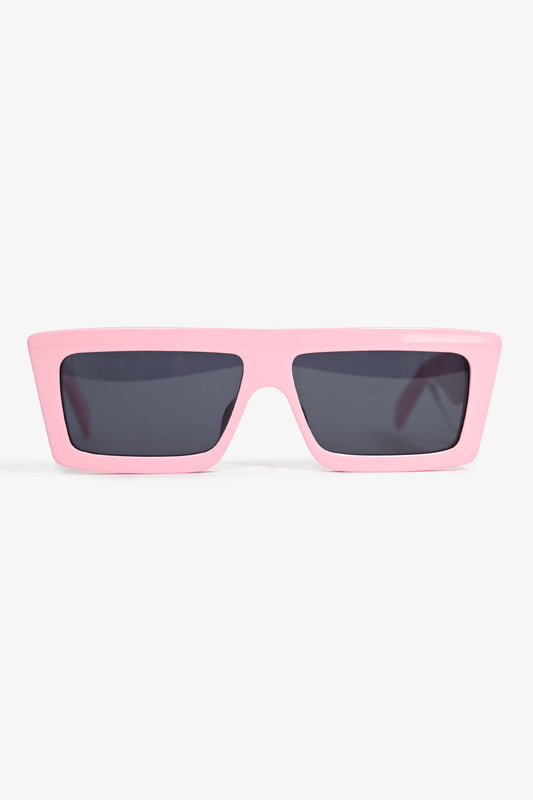 Celine Pink Frame Rectangular Sunglasses with Pouch