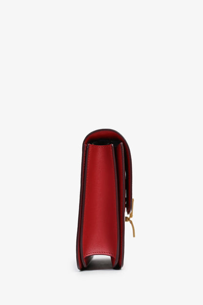 Celine 2019 Red Smooth Leather Medium Box Bag