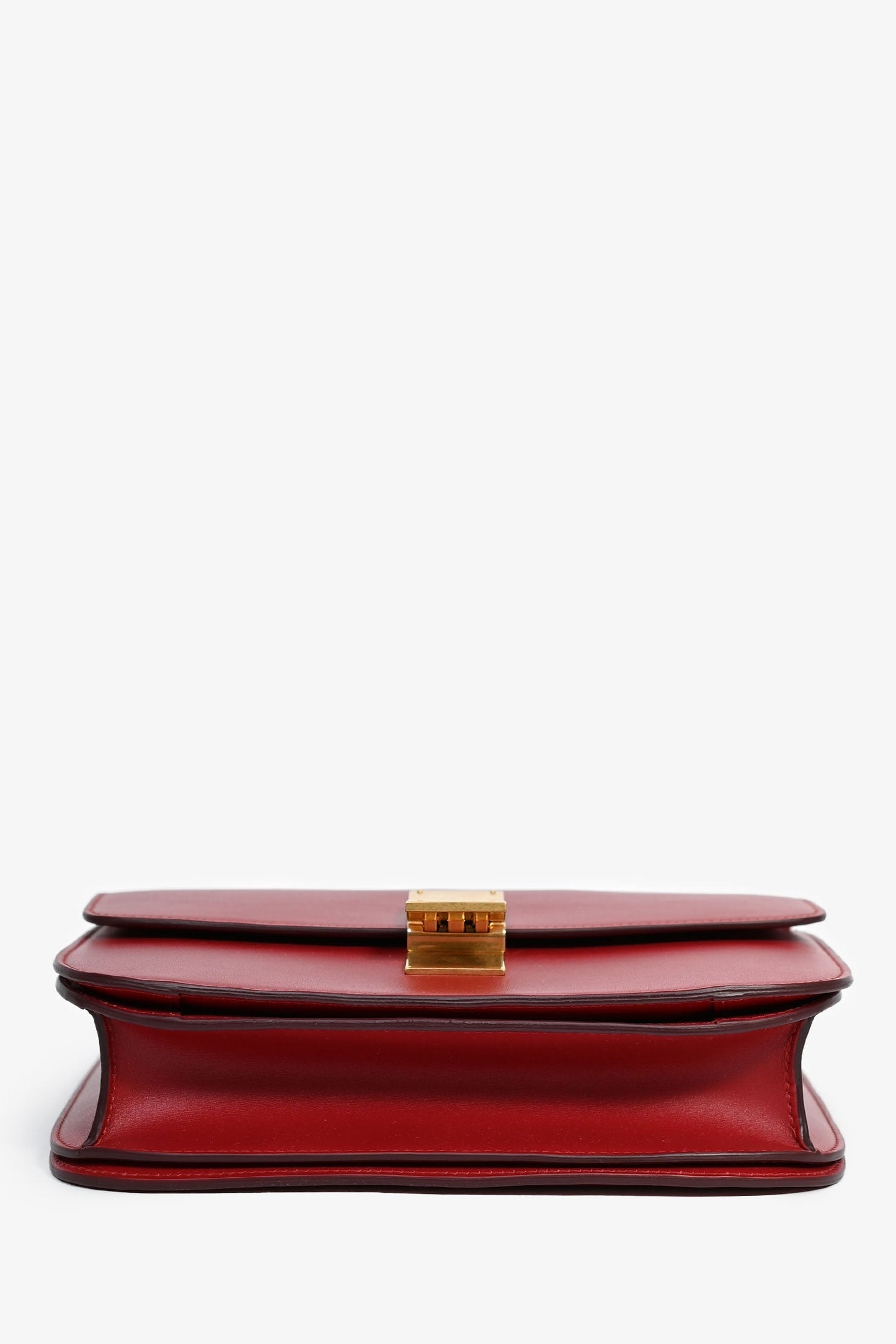 Celine 2019 Red Smooth Leather Medium Box Bag