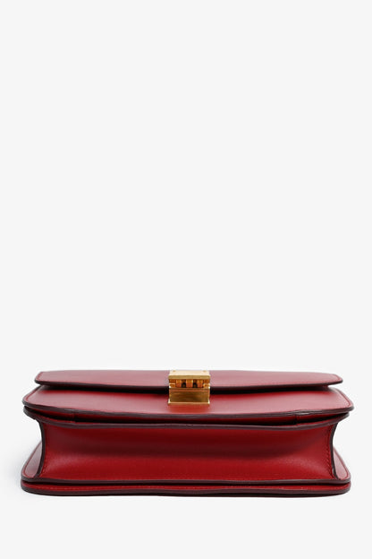 Celine 2019 Red Smooth Leather Medium Box Bag