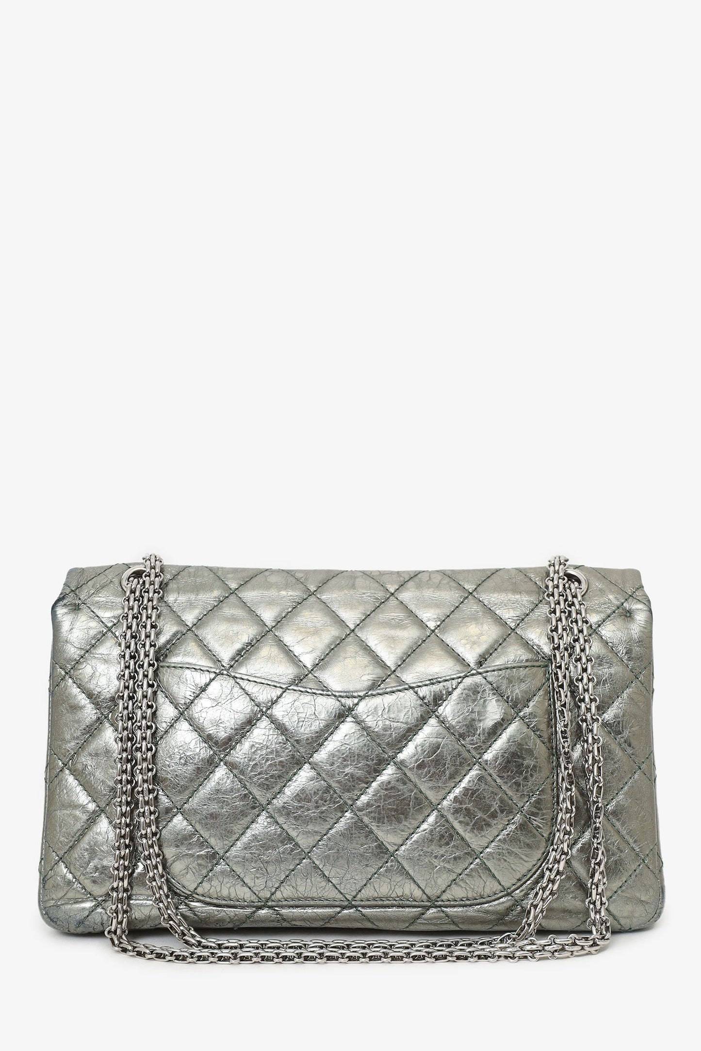 Pre-Loved Chanel™ Silver Metallic Reissue 226 Double Flap Bag (As Is)