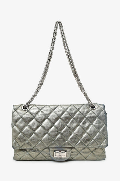 Pre-Loved Chanel™ Silver Metallic Reissue 226 Double Flap Bag (As Is)