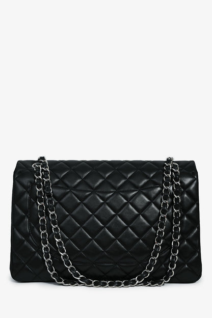 Pre-Loved Chanel™ 2011 Black Lambskin Classic Single Maxi Flap Bag