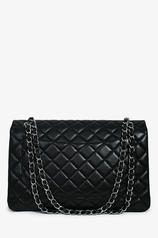 Pre-Loved Chanel™ 2011 Black Lambskin Classic Single Maxi Flap Bag
