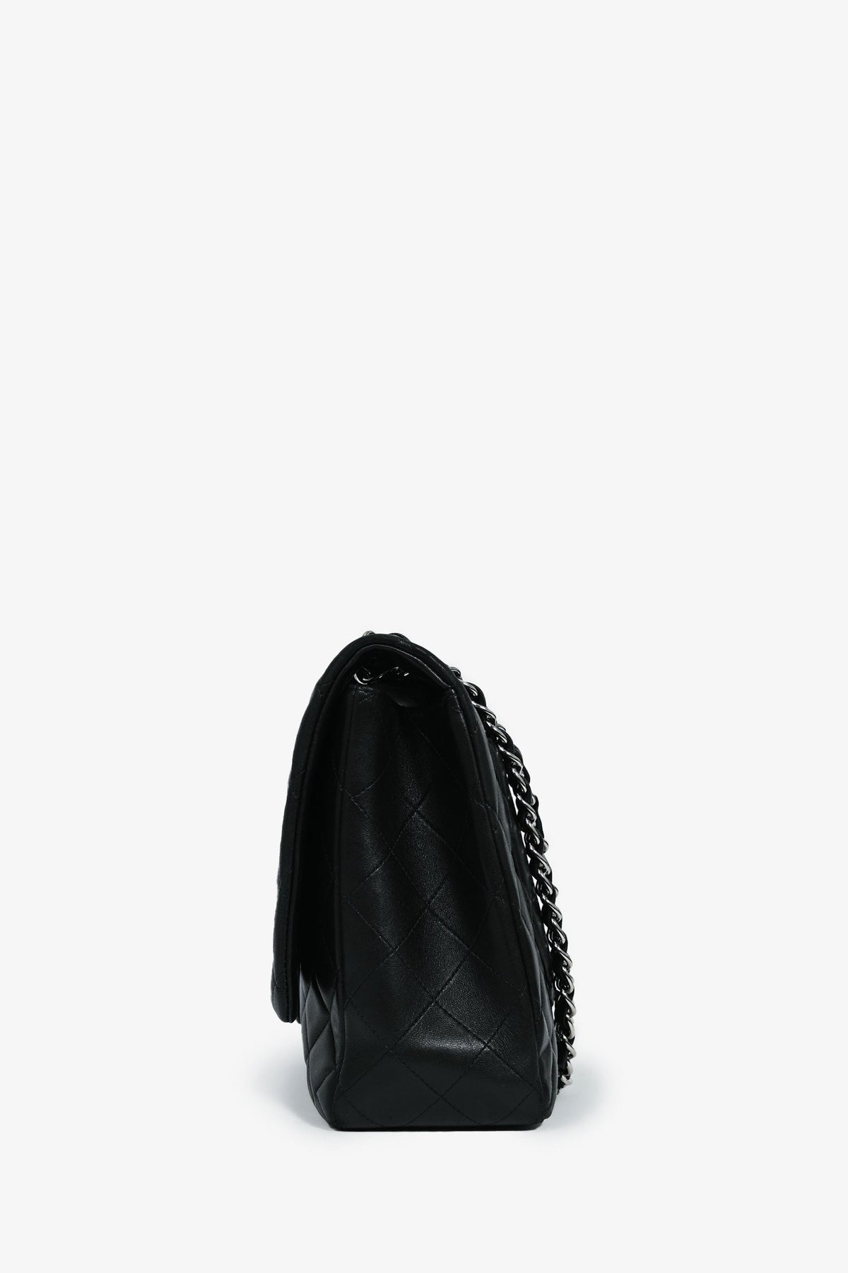 Pre-Loved Chanel™ 2011 Black Lambskin Classic Single Maxi Flap Bag