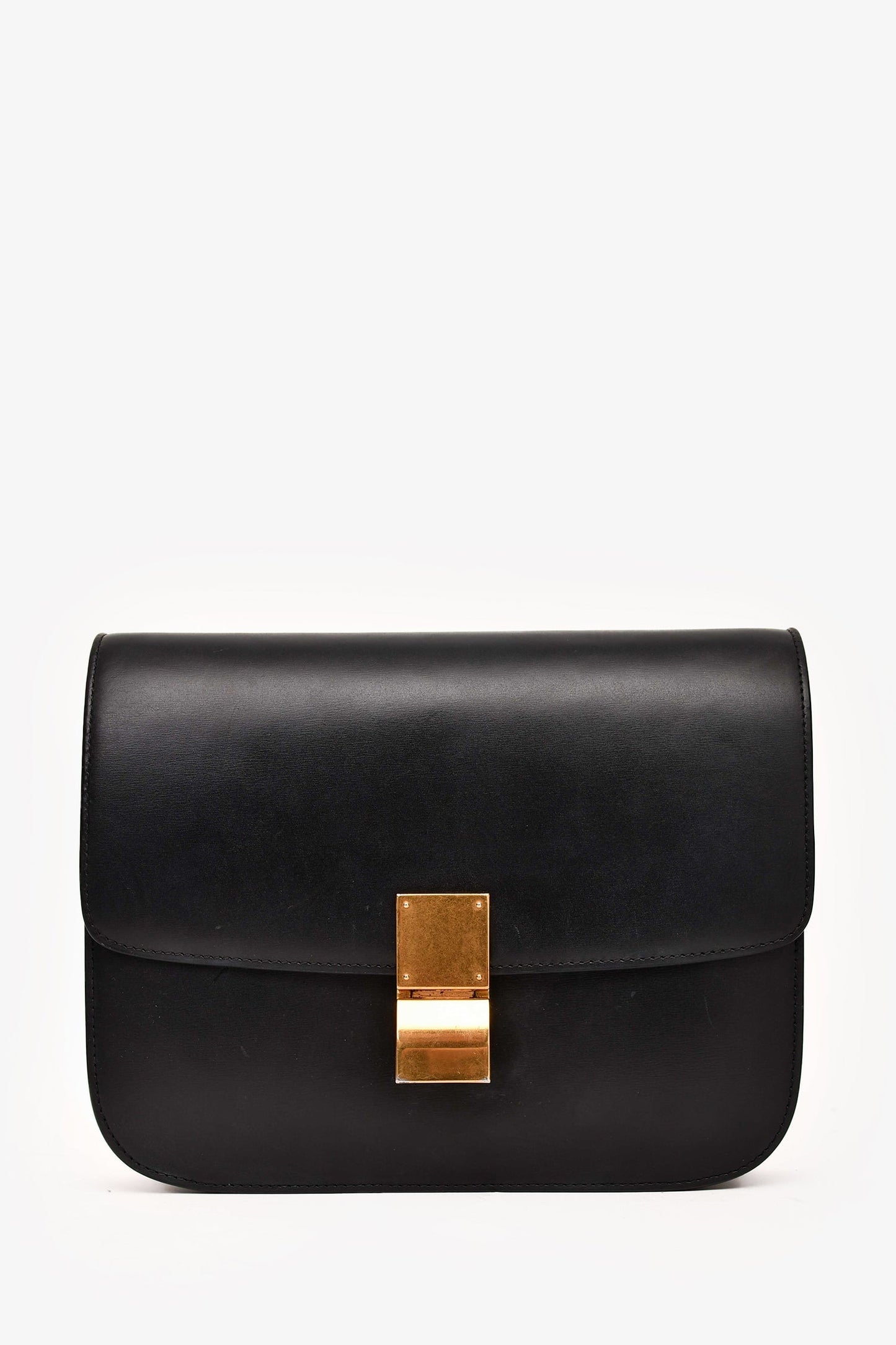 Celine Black Leather Medium Box Crossbody (As Is)