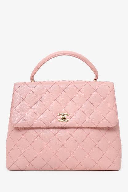 Pre-Loved Chanel™ 2003-04 Pink Caviar Leather Kelly Top Handle Bag