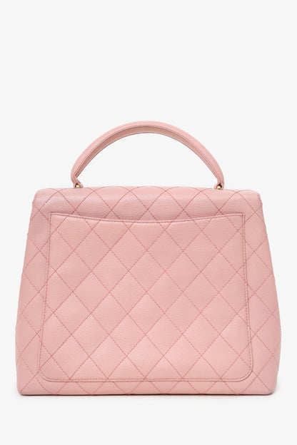 Pre-Loved Chanel™ 2003-04 Pink Caviar Leather Kelly Top Handle Bag