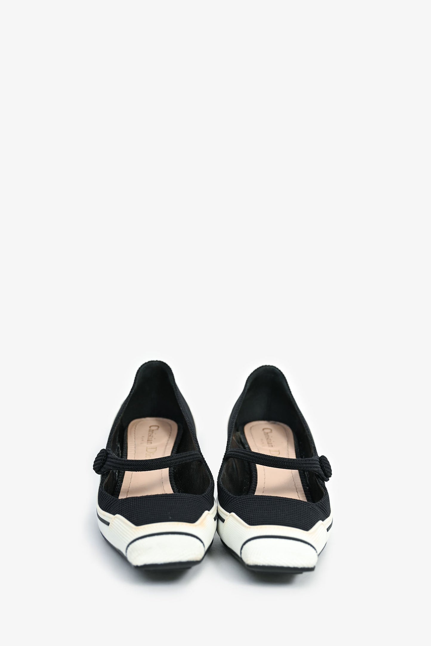Christian Dior Black/White Rubber Slingback Heels Size 37.5