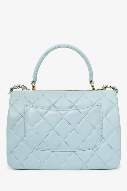 Pre-Loved Chanel™ Blue Quilted Lambskin Medium Trendy CC Top Handle