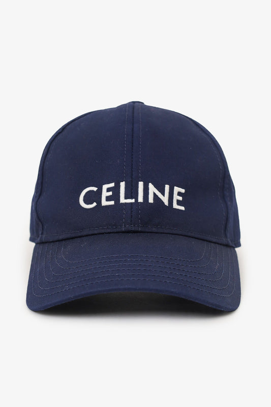 Celine Navy Logo Baseball Hat Size S