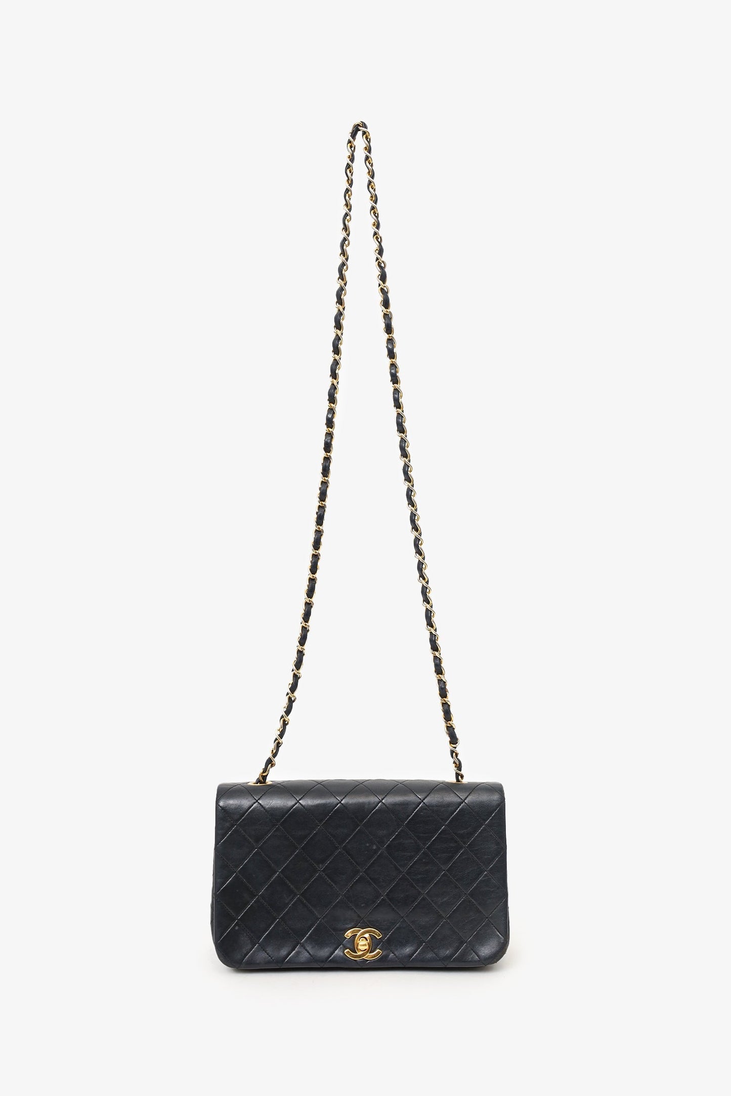 Pre-Loved Chanel™ 1989-91 Black Quilted Lambskin Full Flap Bag (As Is)