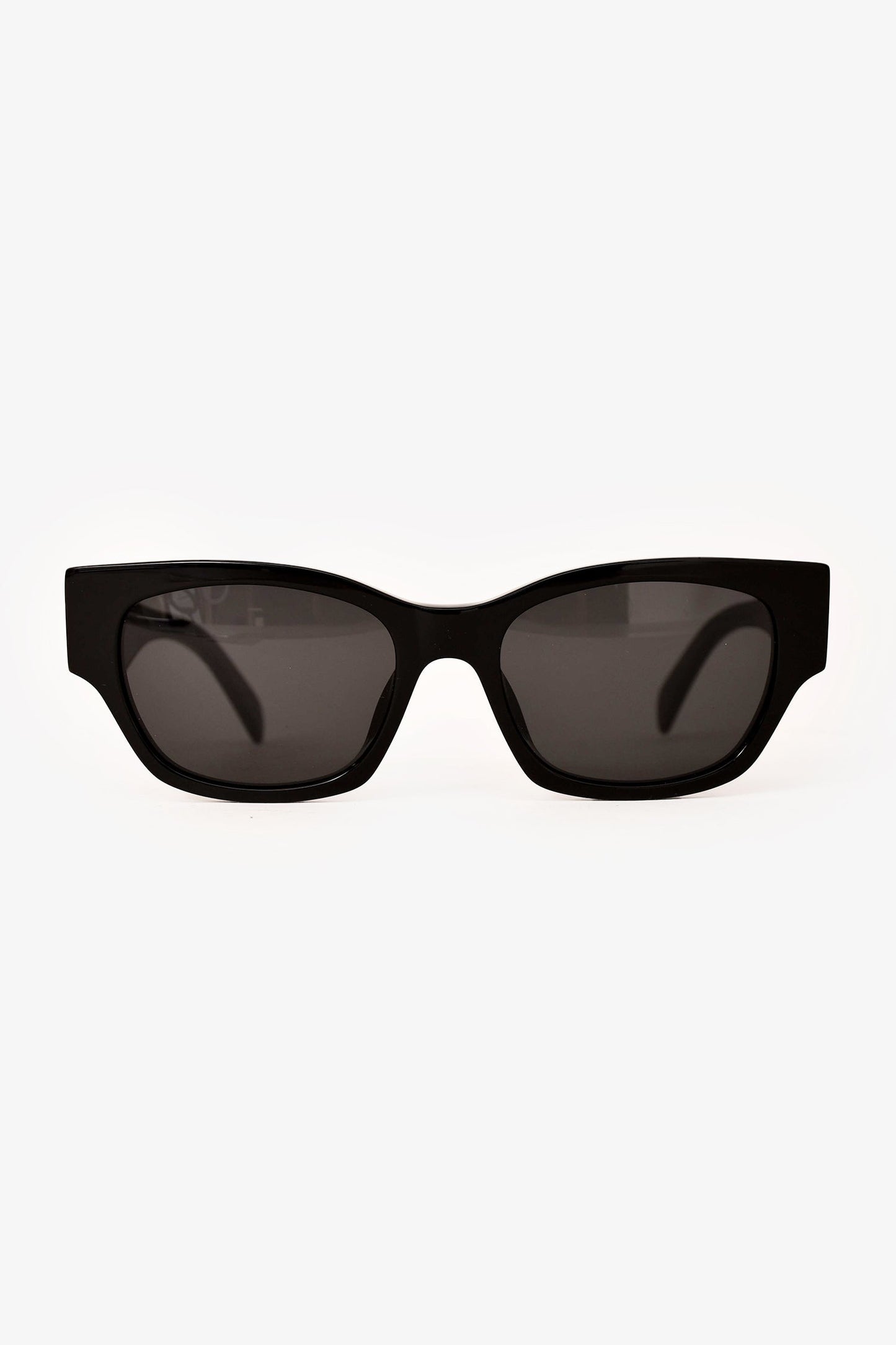 Celine Black Acrylic Rectangular Framed Sunglasses with Pouch