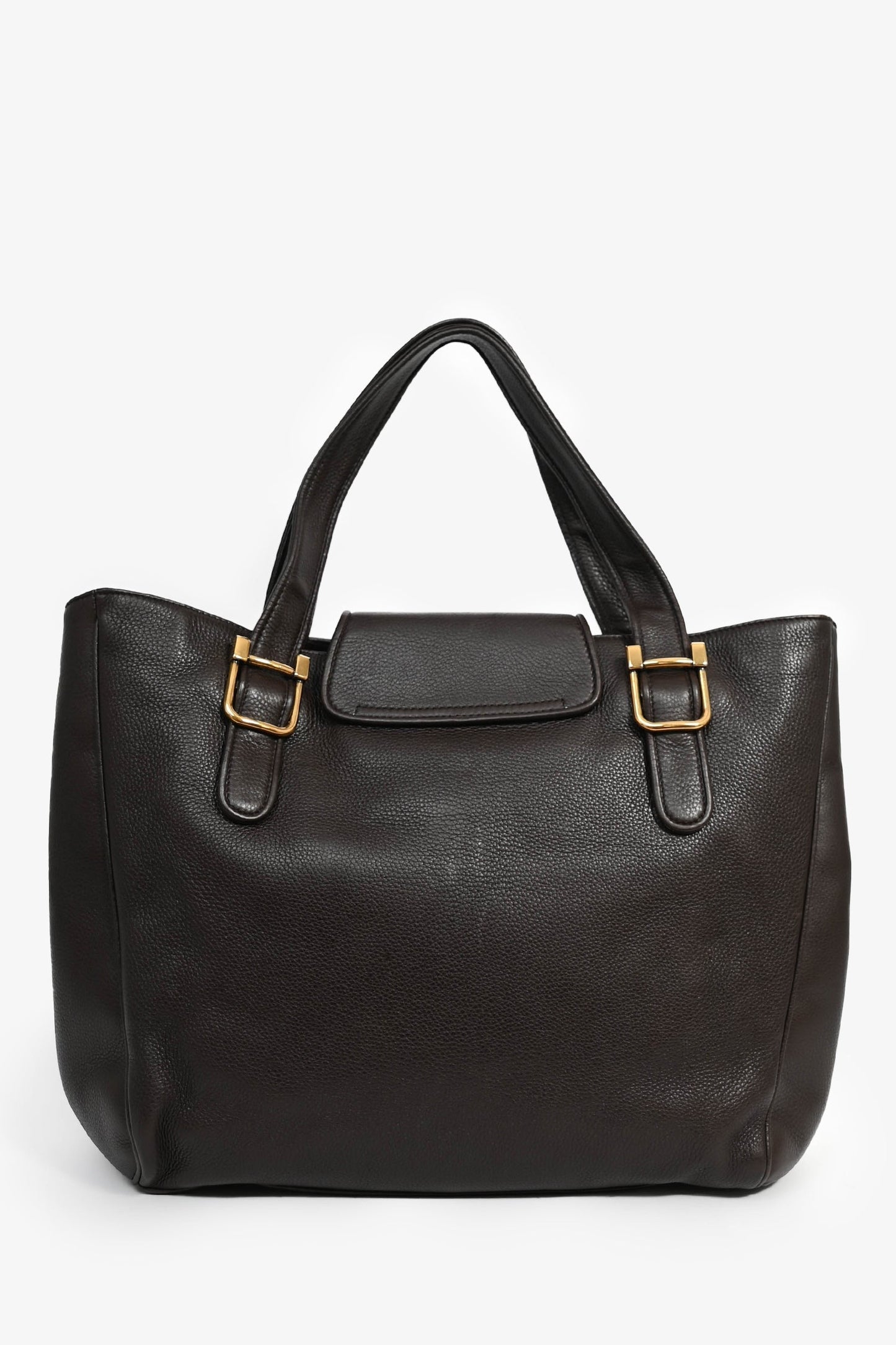 Gucci Chocolate Brown Leather 1973 GG Tote