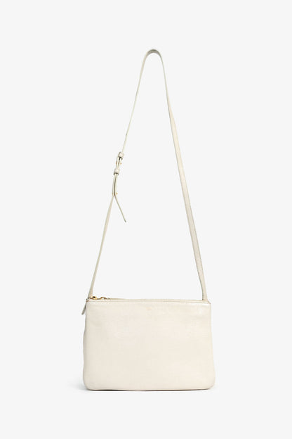 Celine 2015 Cream Grained Leather Small Trio Crossbody Bag