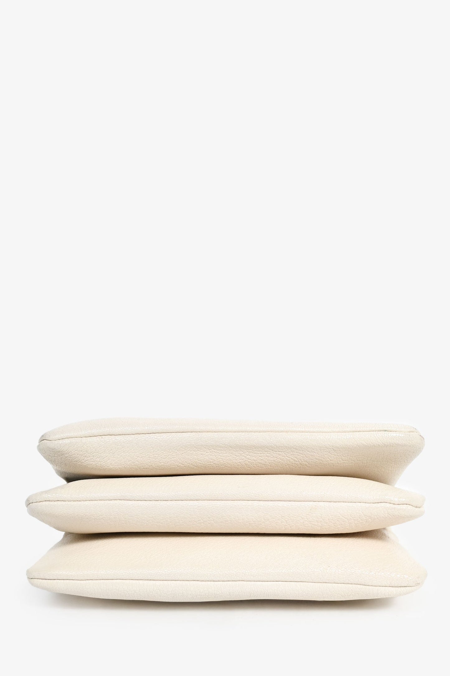 Celine 2015 Cream Grained Leather Small Trio Crossbody Bag