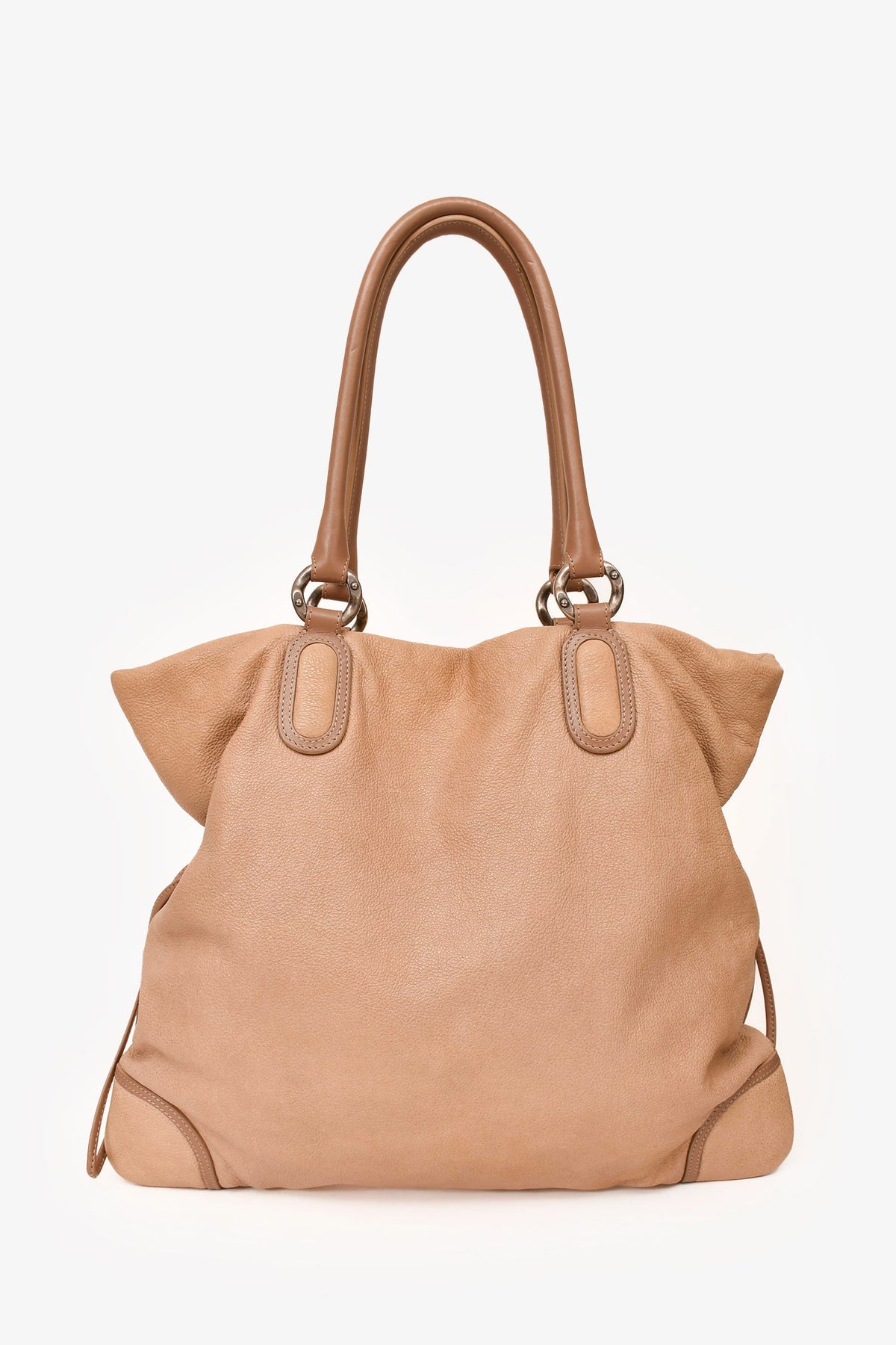 Pre-Loved Chanel™ 2010-11 Beige Washed Leather Drawstring Bag