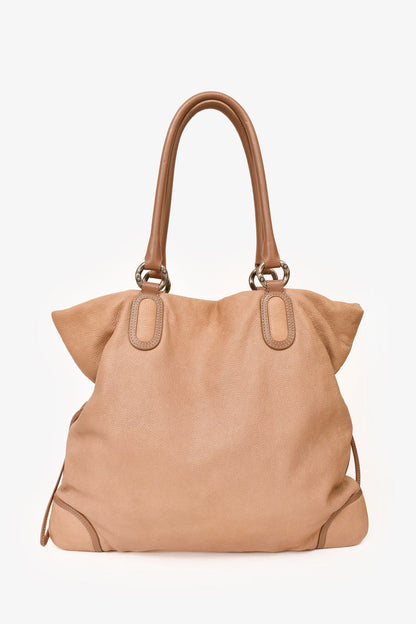 Pre-Loved Chanel™ 2010-11 Beige Washed Leather Drawstring Bag