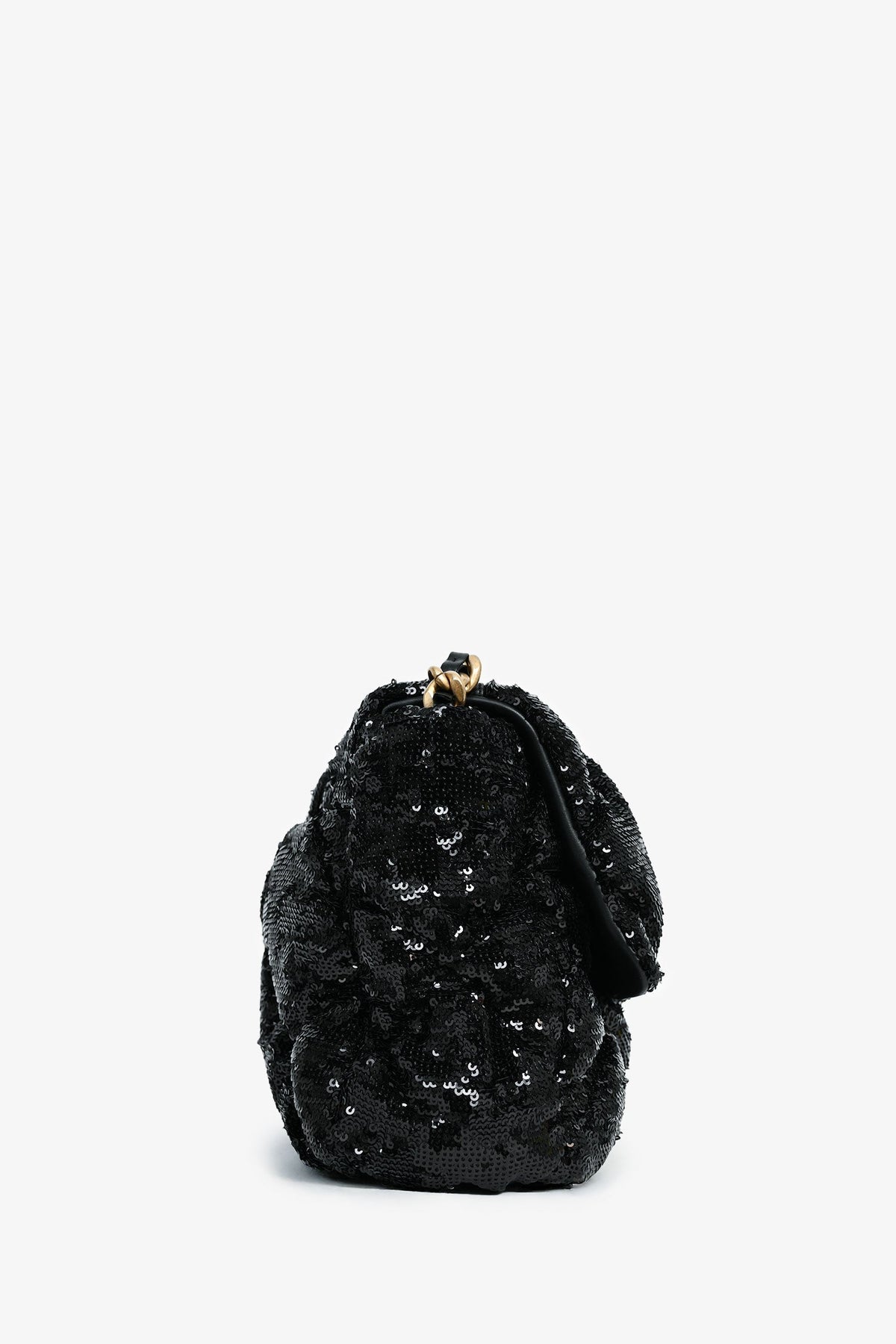 Pre-Loved Chanel™ Black Sequin Tweed Large 19 Flap Bag