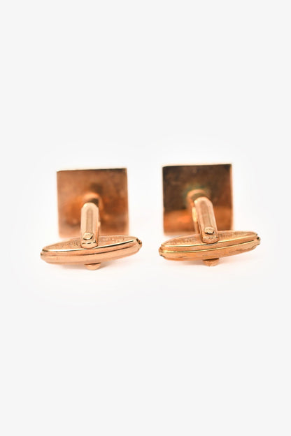 Christian Dior Vintage Gold Tone/Black Enamel Crystal Embellished Cufflinks Set of 3