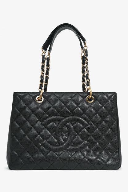 Pre-Loved Chanel™ 2011-12 Black Caviar Leather Grand Shopping Tote GHW