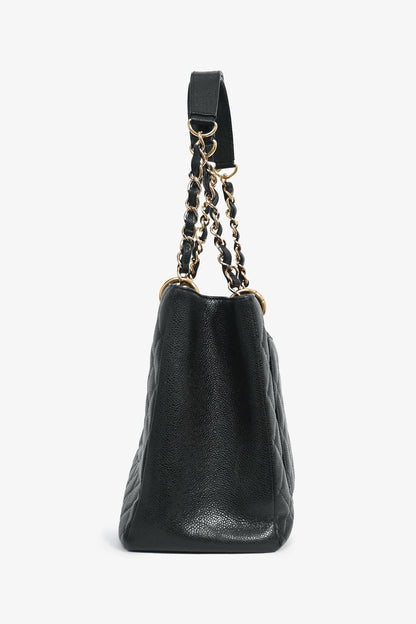 Pre-Loved Chanel™ 2011-12 Black Caviar Leather Grand Shopping Tote GHW