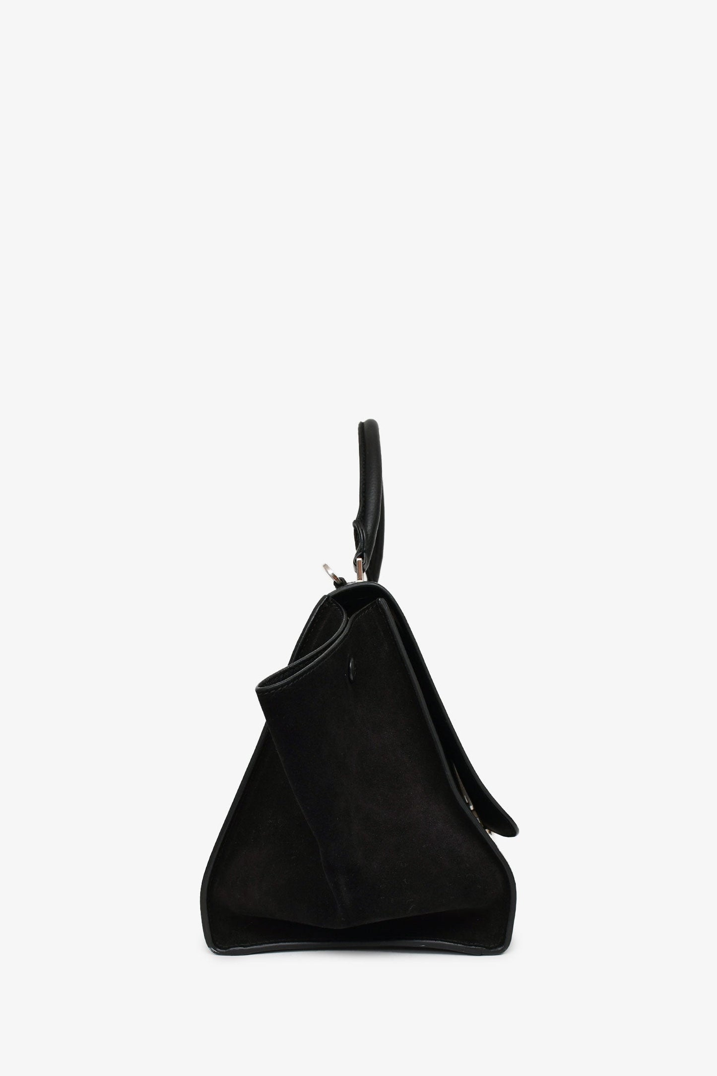 Celine Black Leather/Suede Trapeze Bag with Strap
