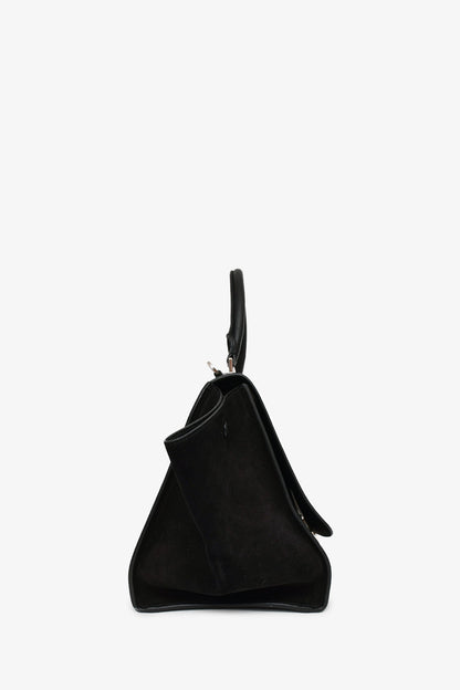 Celine Black Leather/Suede Trapeze Bag with Strap