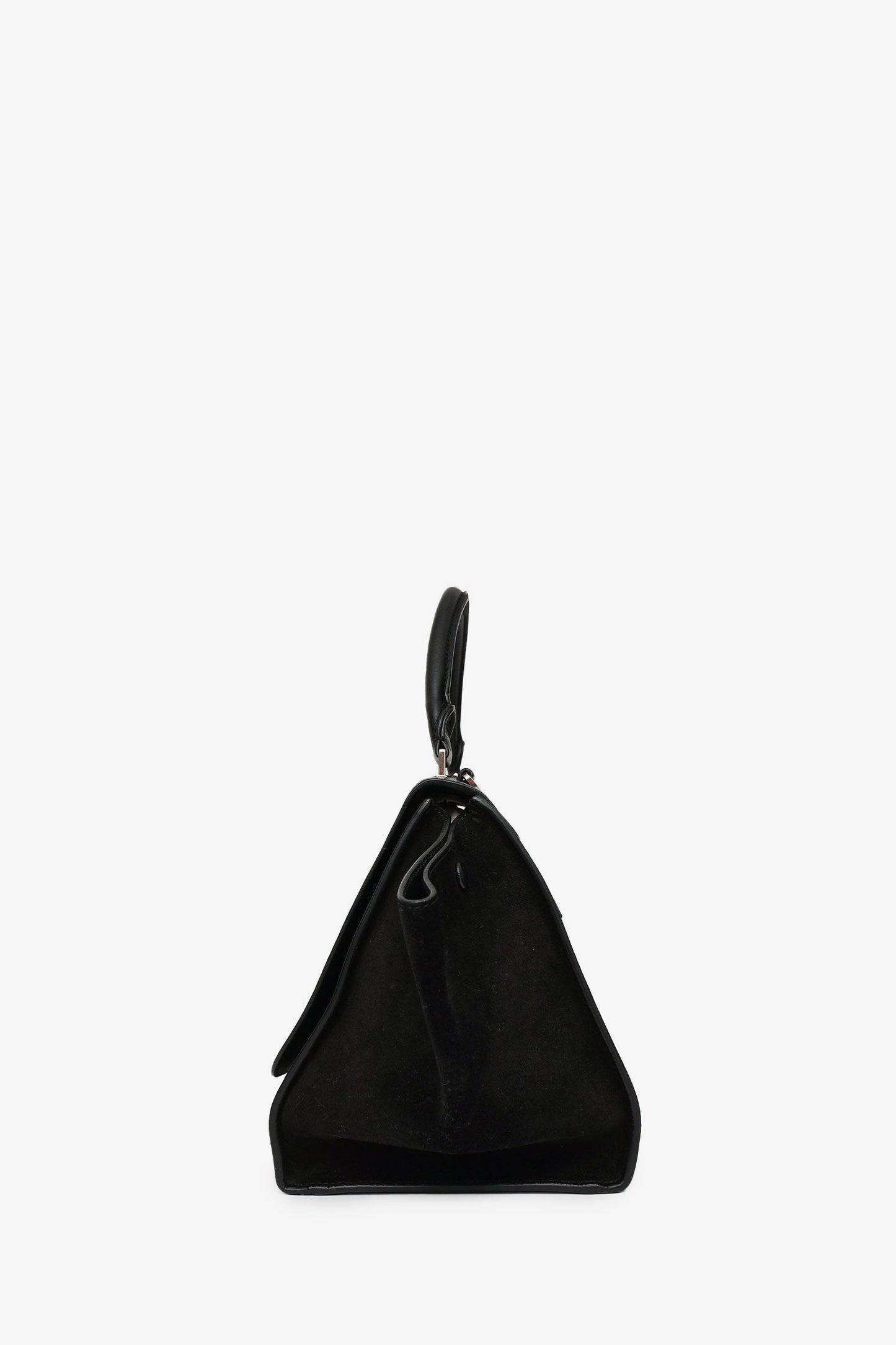 Celine Black Leather/Suede Trapeze Bag with Strap