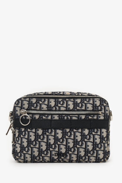 Christian Dior 2019 Navy/Cream Oblique Safari Bag with Strap