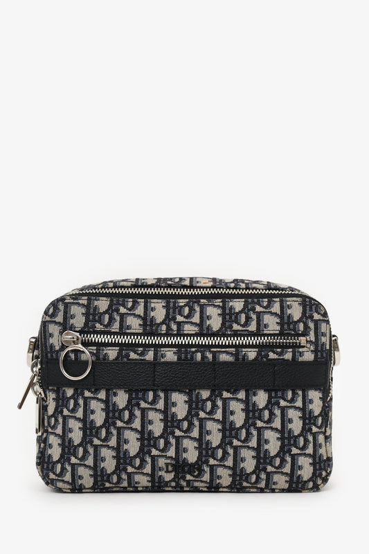 Christian Dior 2019 Navy/Cream Oblique Safari Bag with Strap