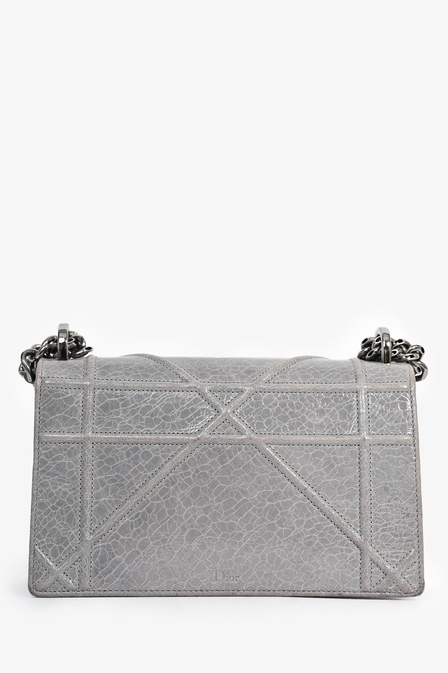 Christian Dior Grey Diorama Small Chain Shoulder Bag